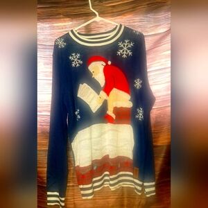NWOT Tipsyelves Santa Chimney Sweater-LG